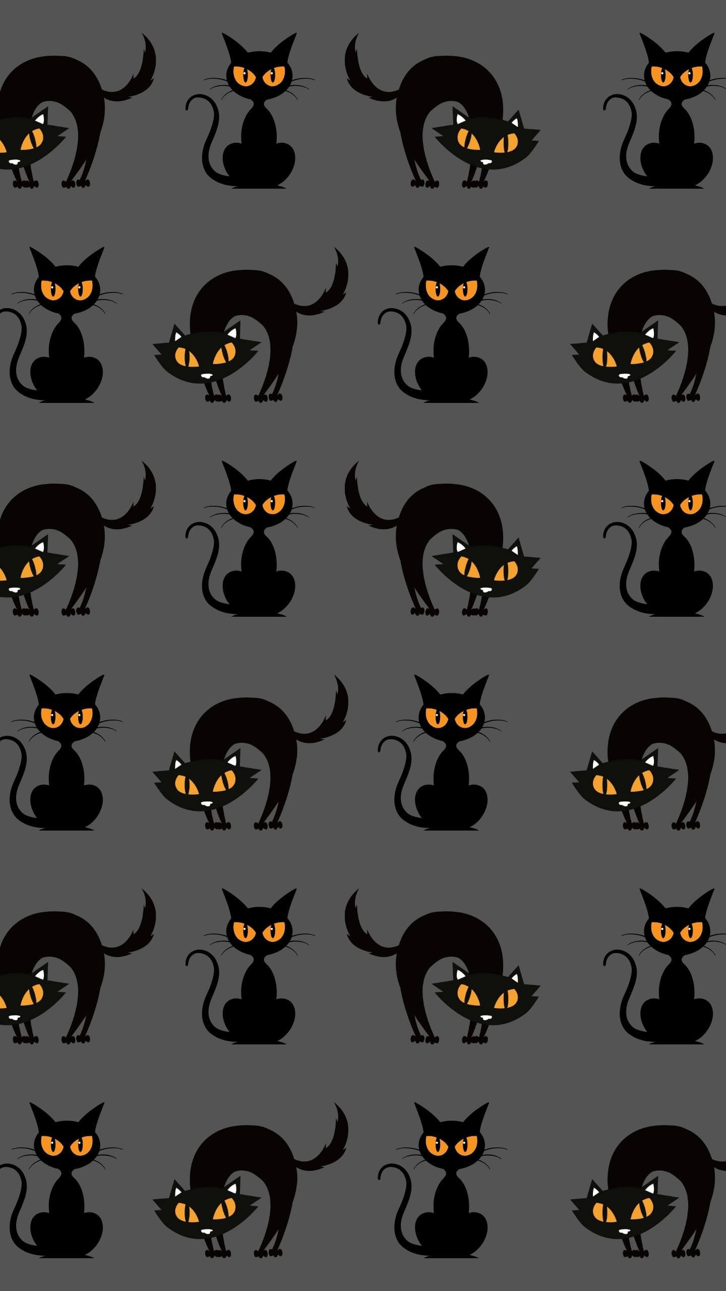 Black Cat Pattern - Mobile Wallpaper