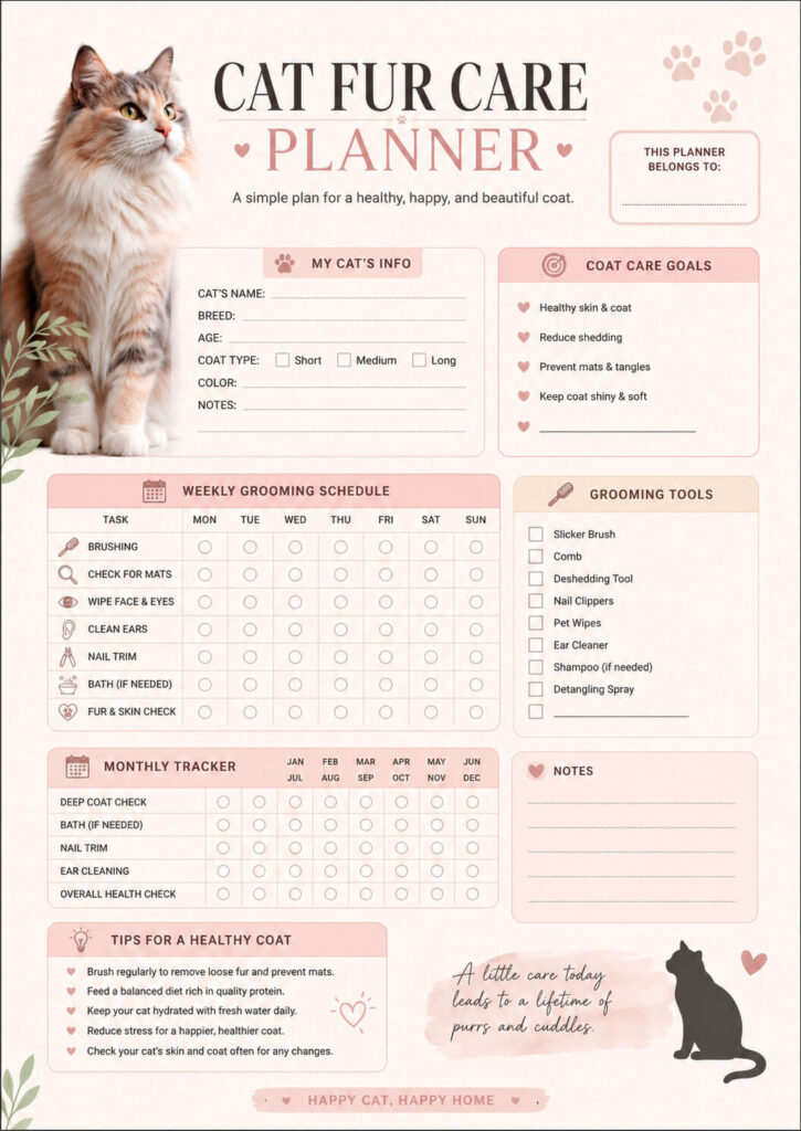 Cat Fur Care Planner