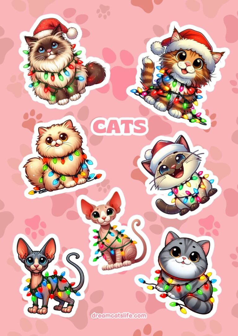 Christmas Cats Stickers Collection