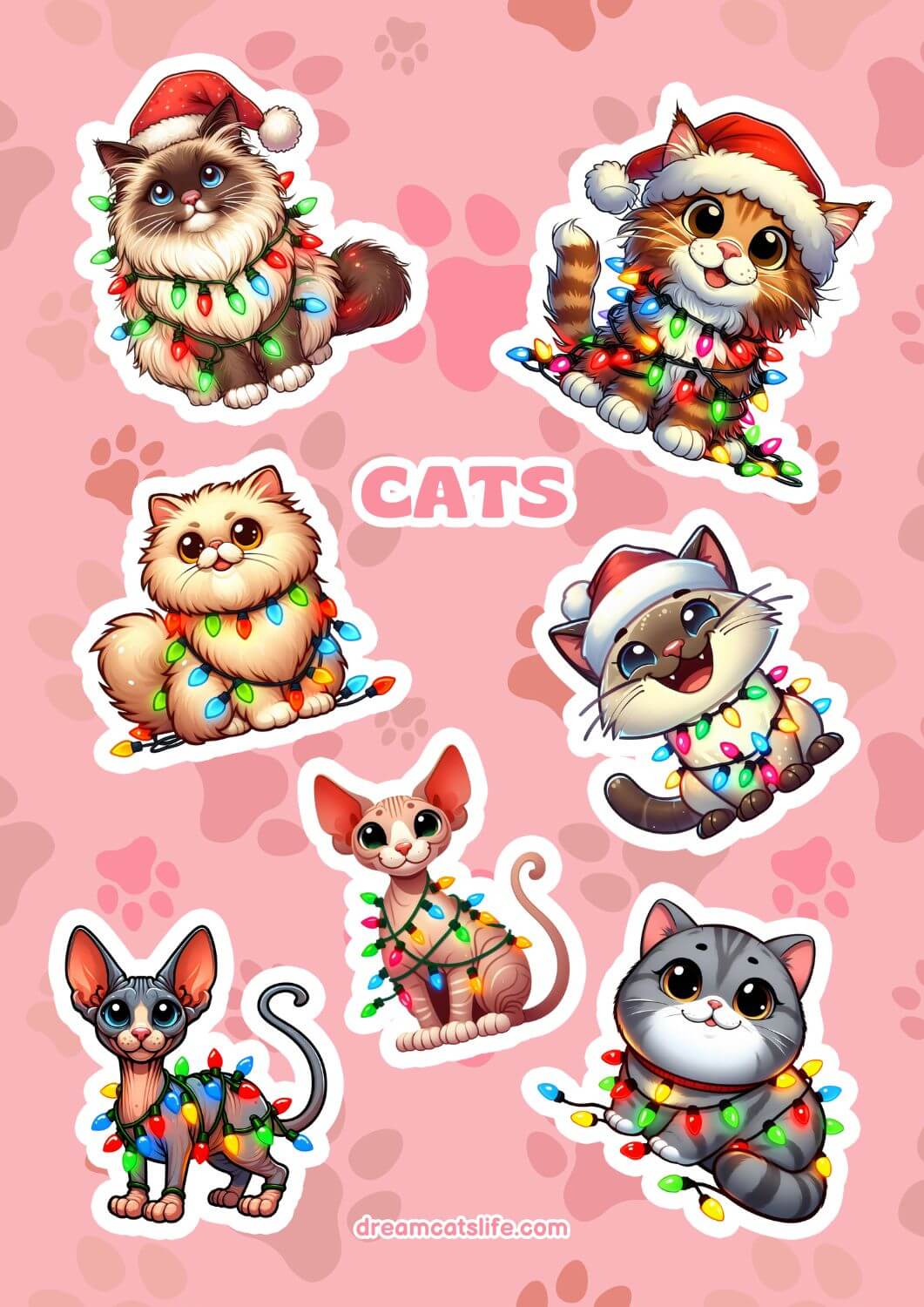 Christmas Cats Stickers Collection