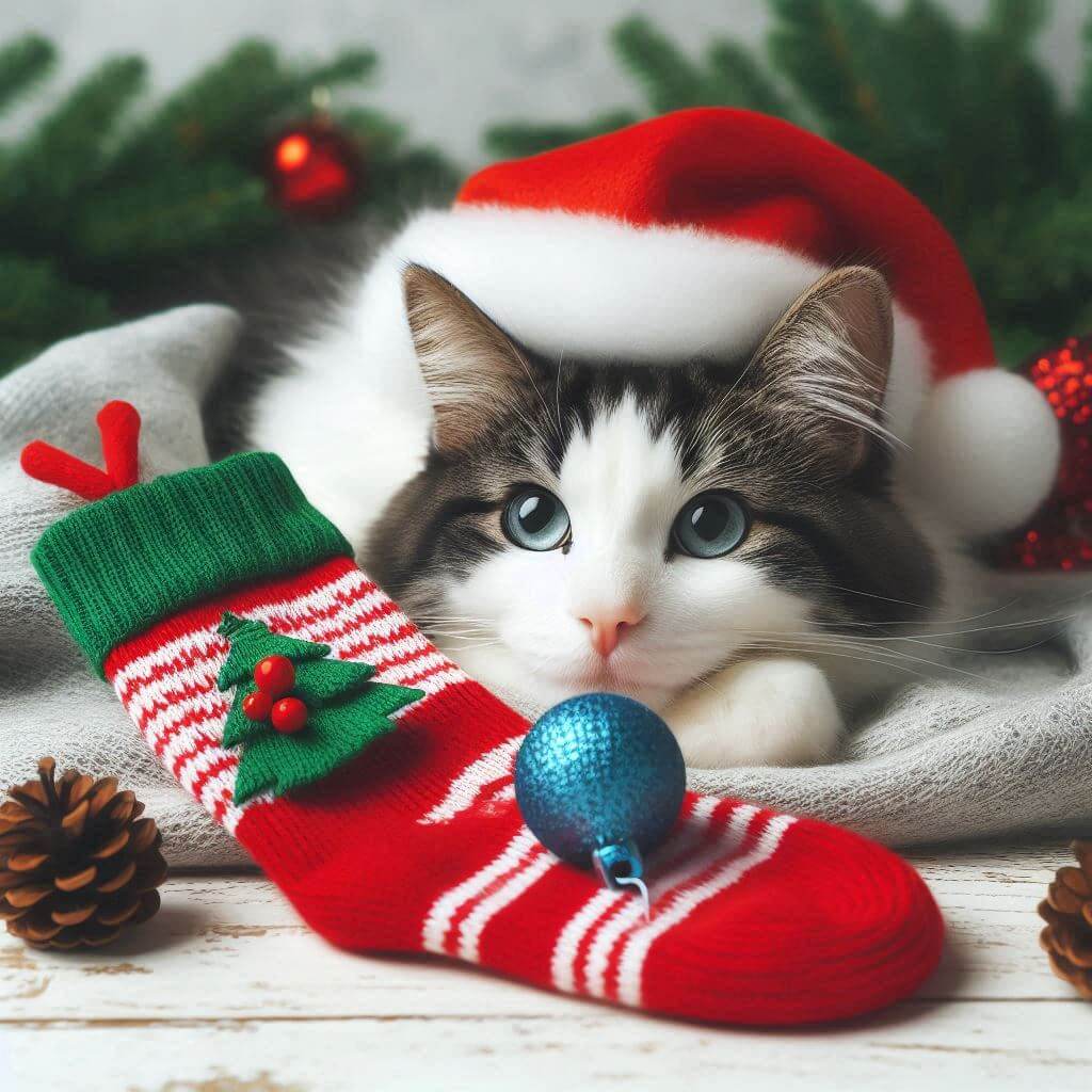 Holiday Catnip Sock Cat Toy
