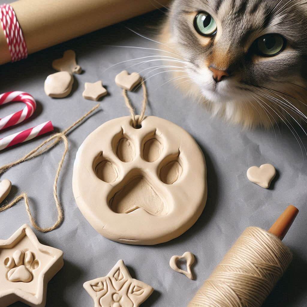 Paw Print Clay Ornaments
