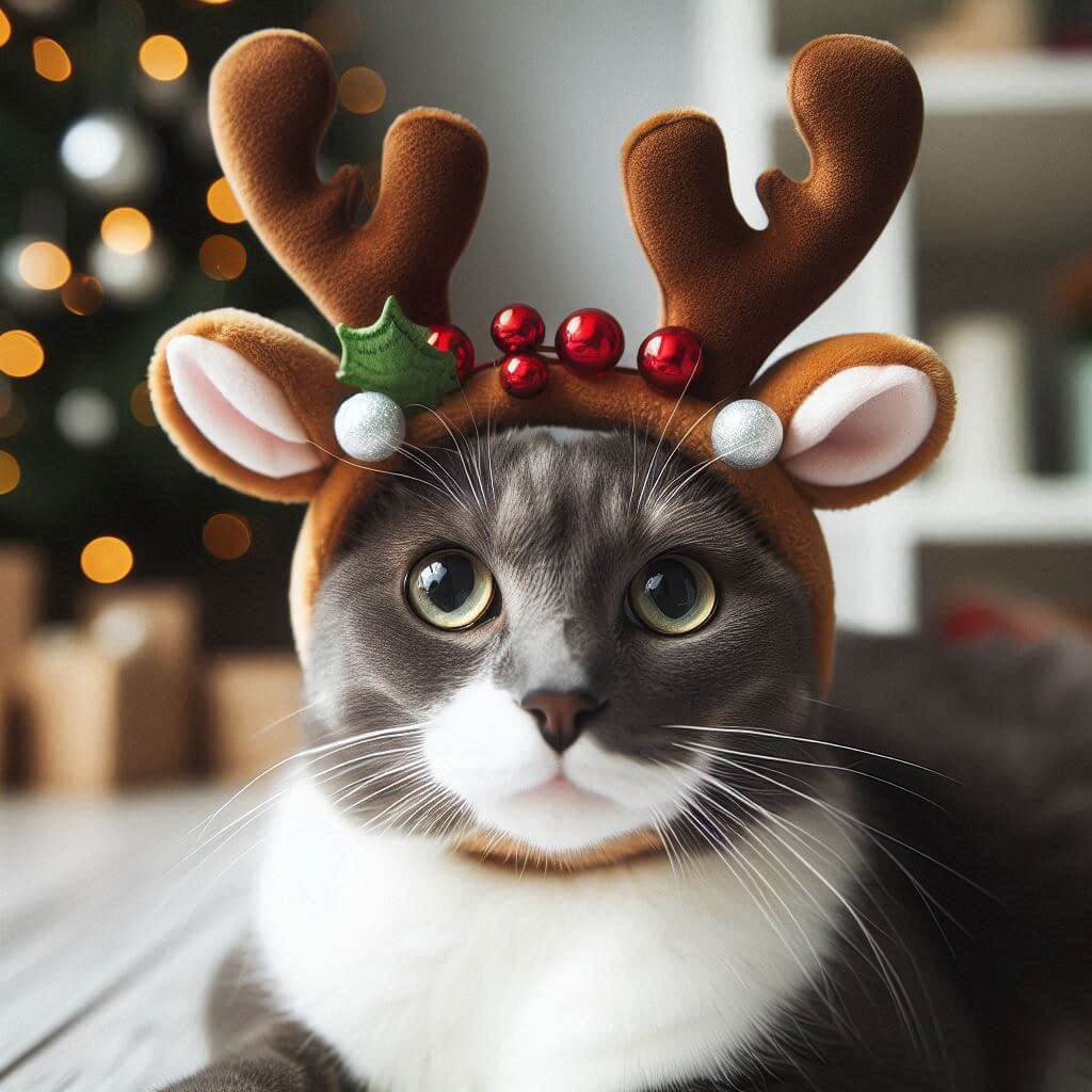 Reindeer Antler Headband Toy for Cats