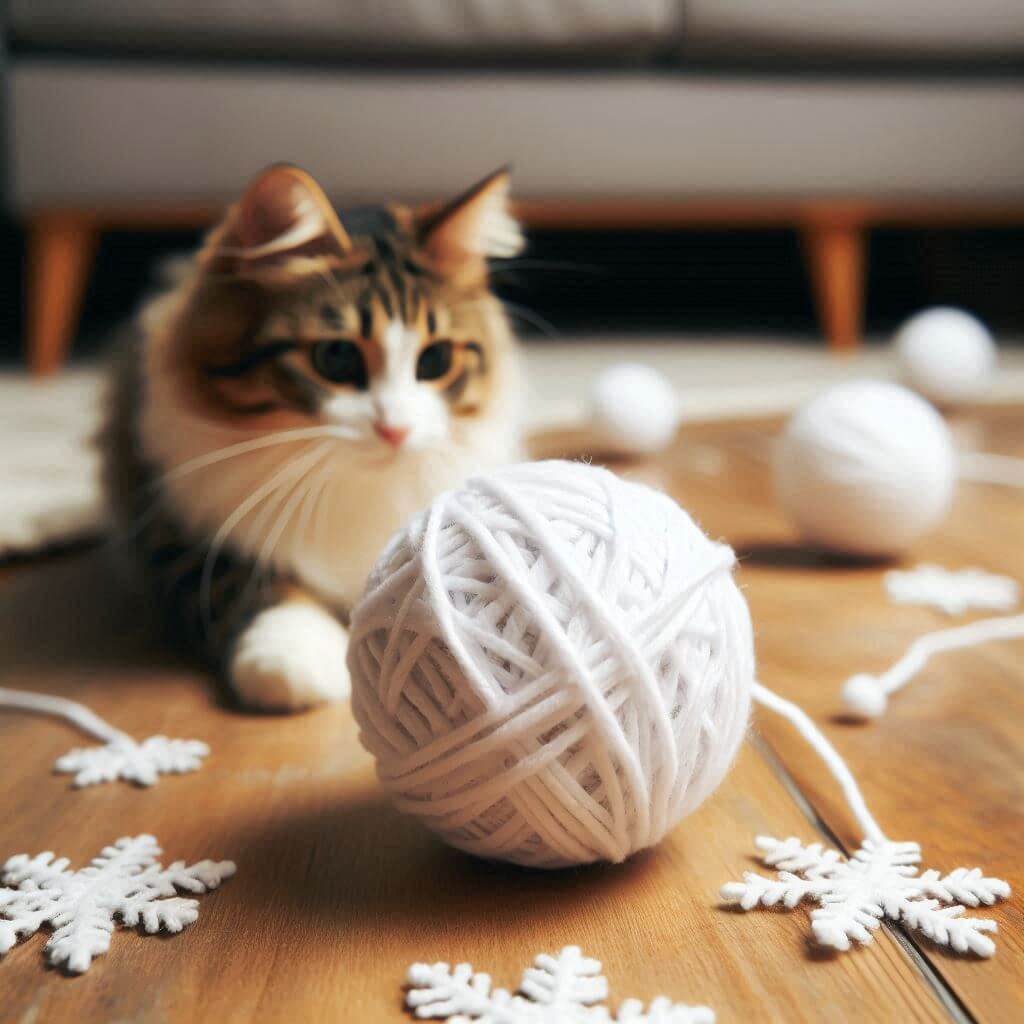 Snowball Yarn Ball for Cats