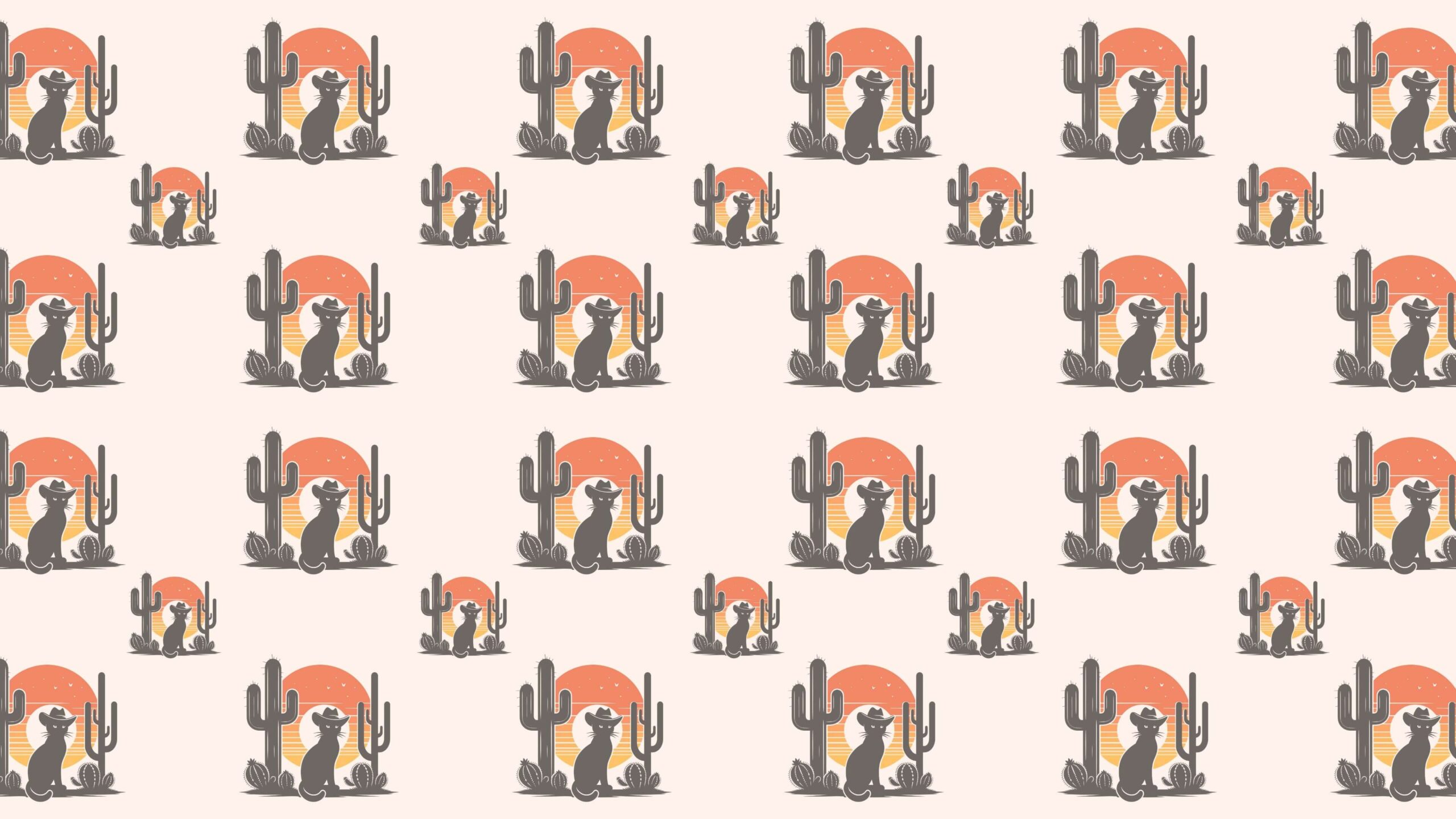 Cowboy Cat in the Wild West Desktop Wallpaper