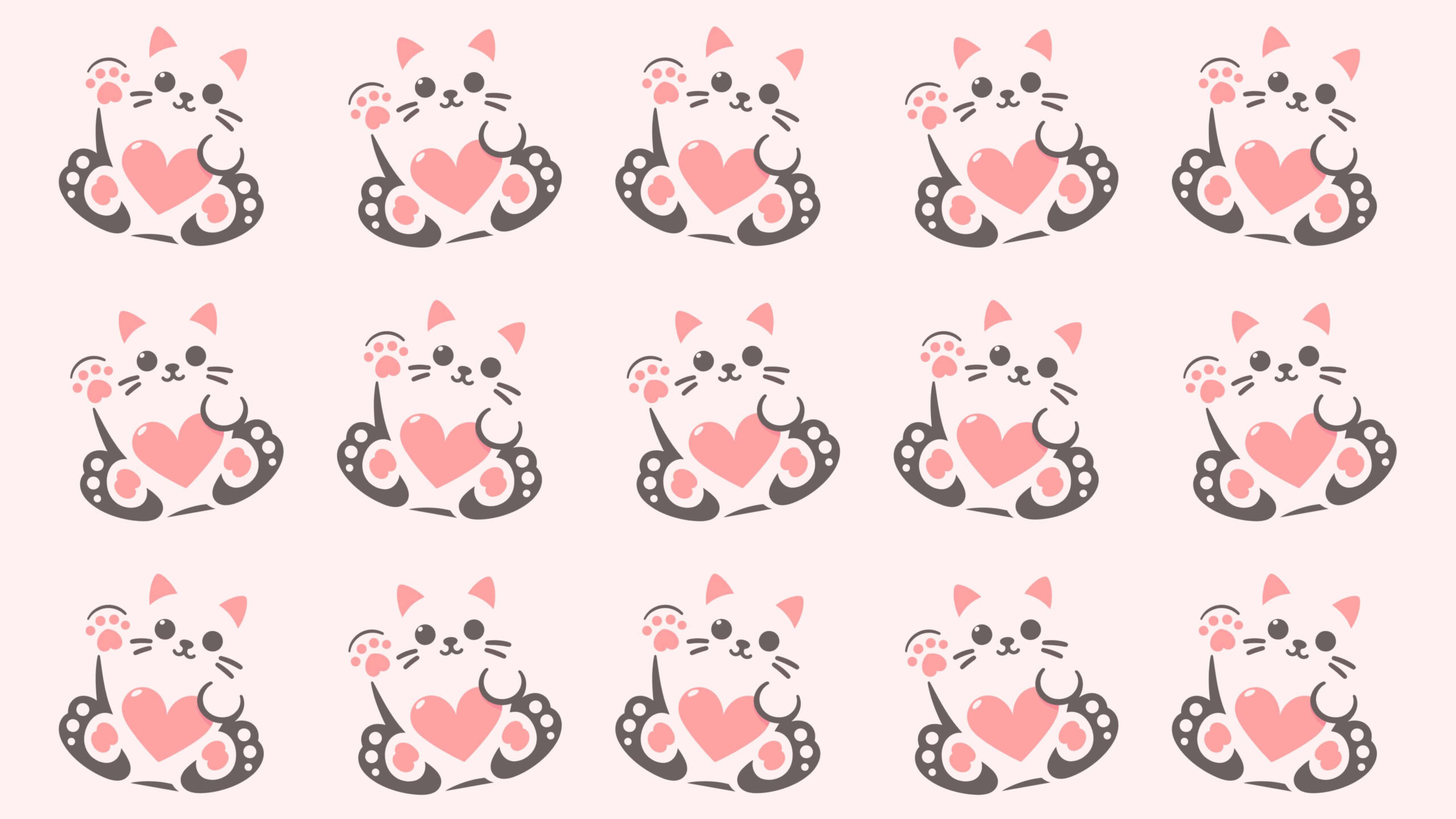 Romantic Cat Wallpaper Pattern