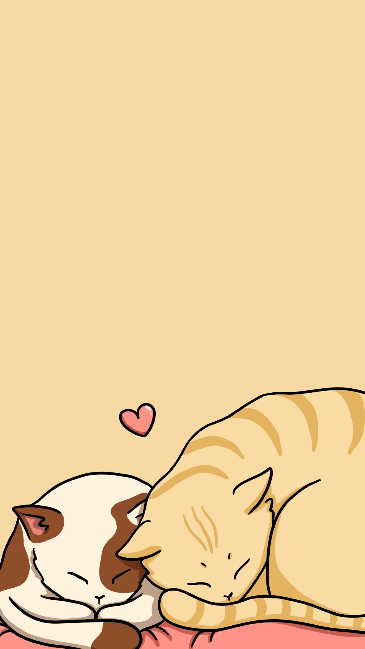 Sleeping Love Cats Wallpaper