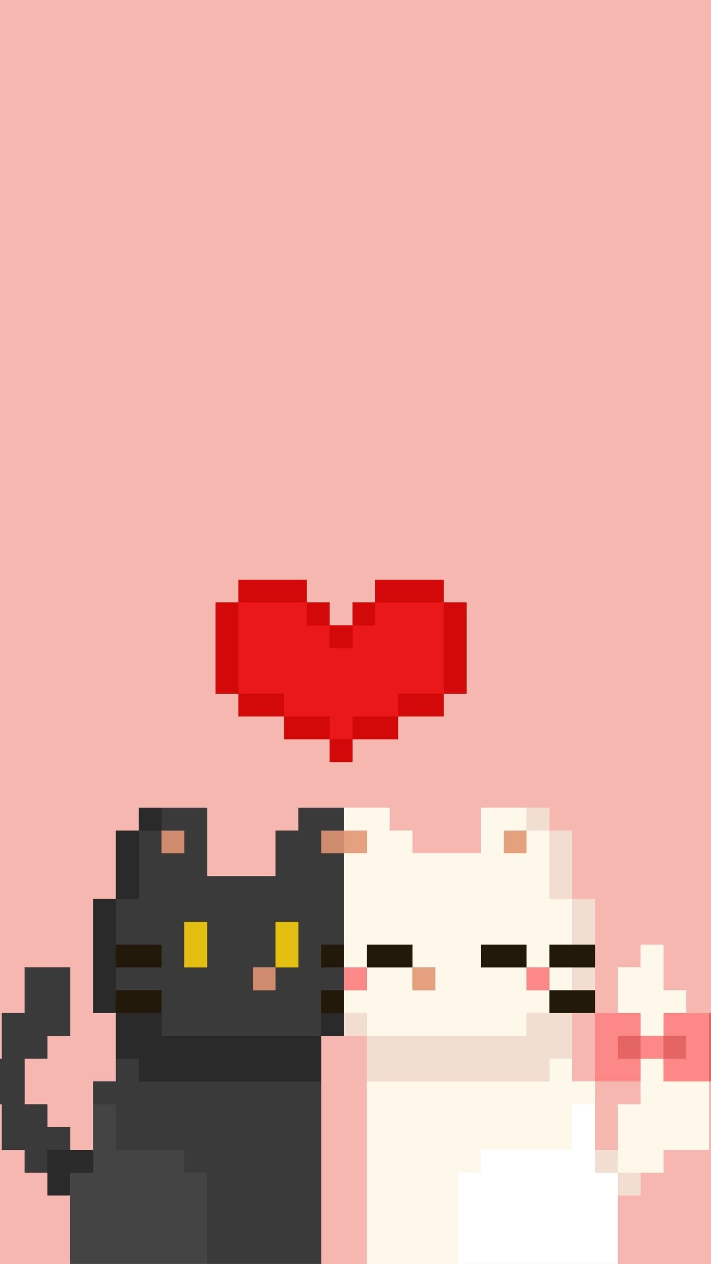 Pixel Art Love Cats for Mobile