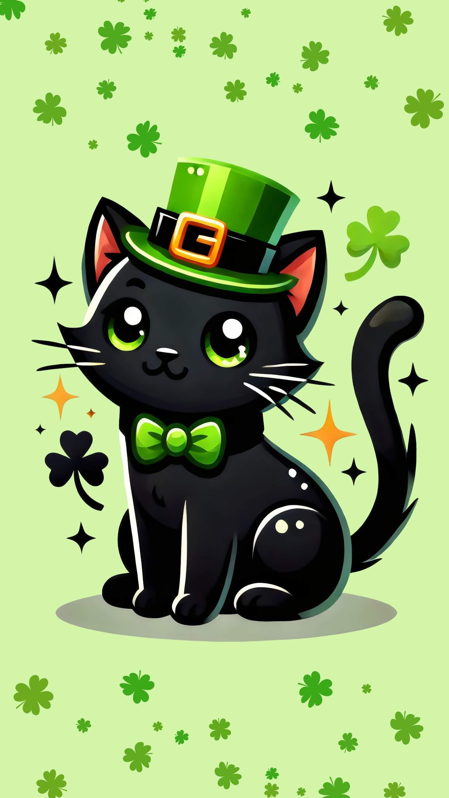 St. Patrick’s Day Black Cat