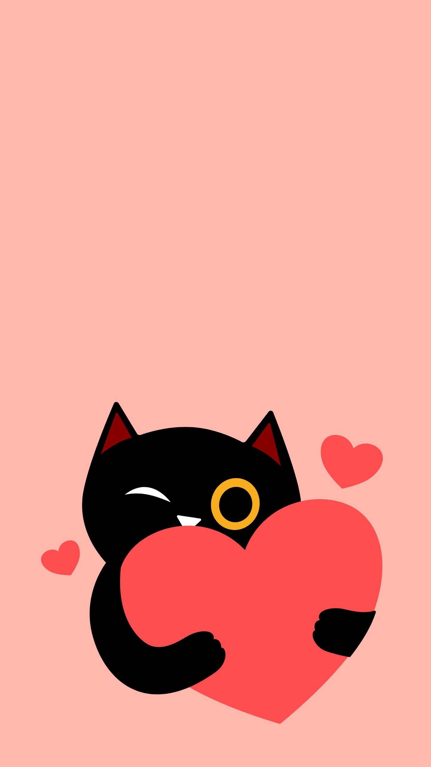 Winking Black Cat for Valentine's Day