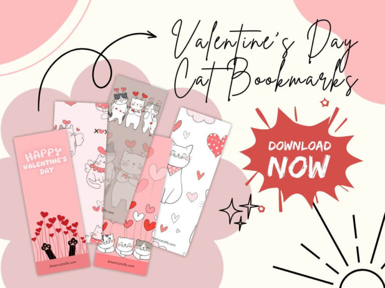 Valentine's Day Cat Bookmarks