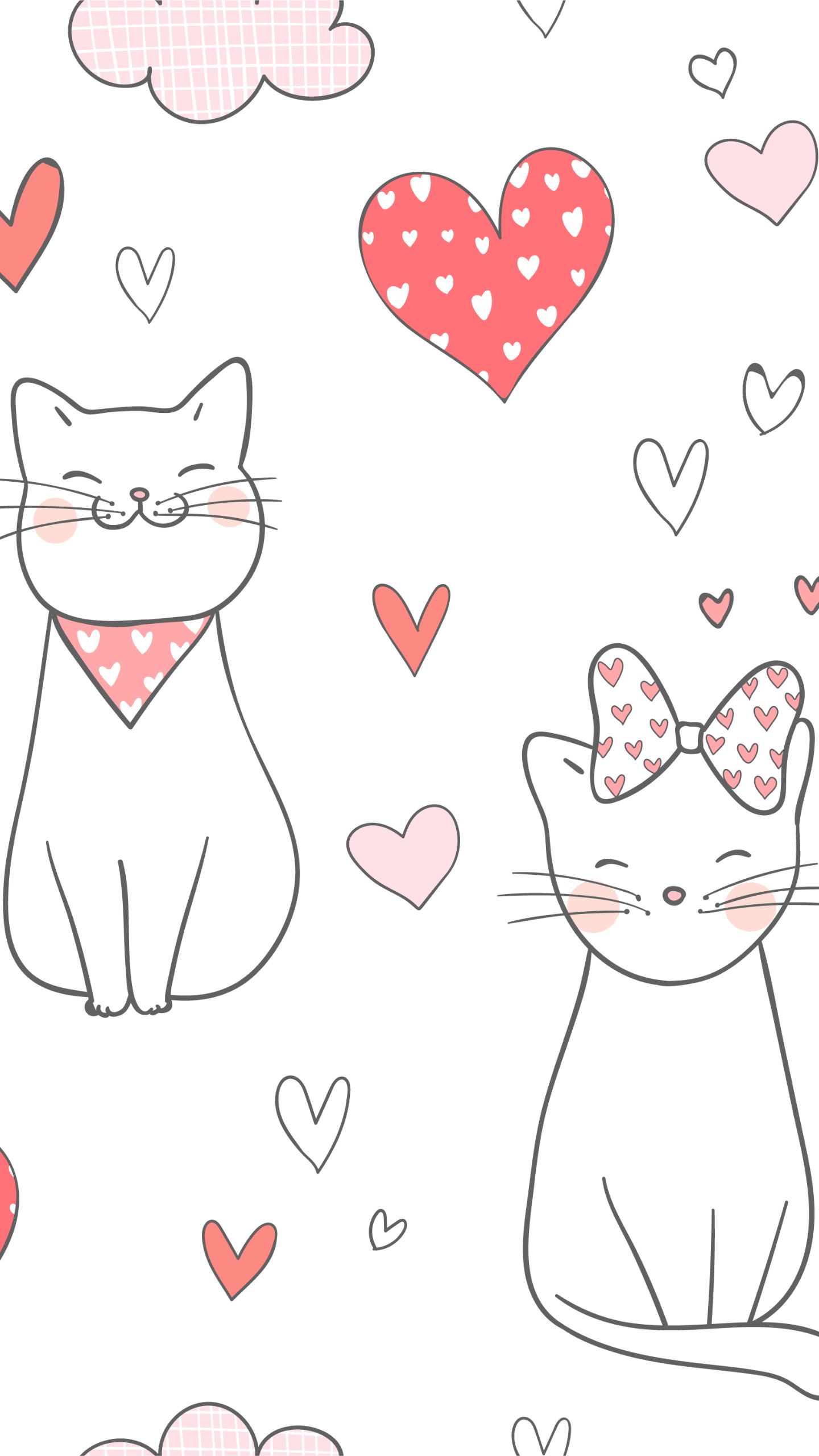 Romantic Cat Pattern for Valentine's Day