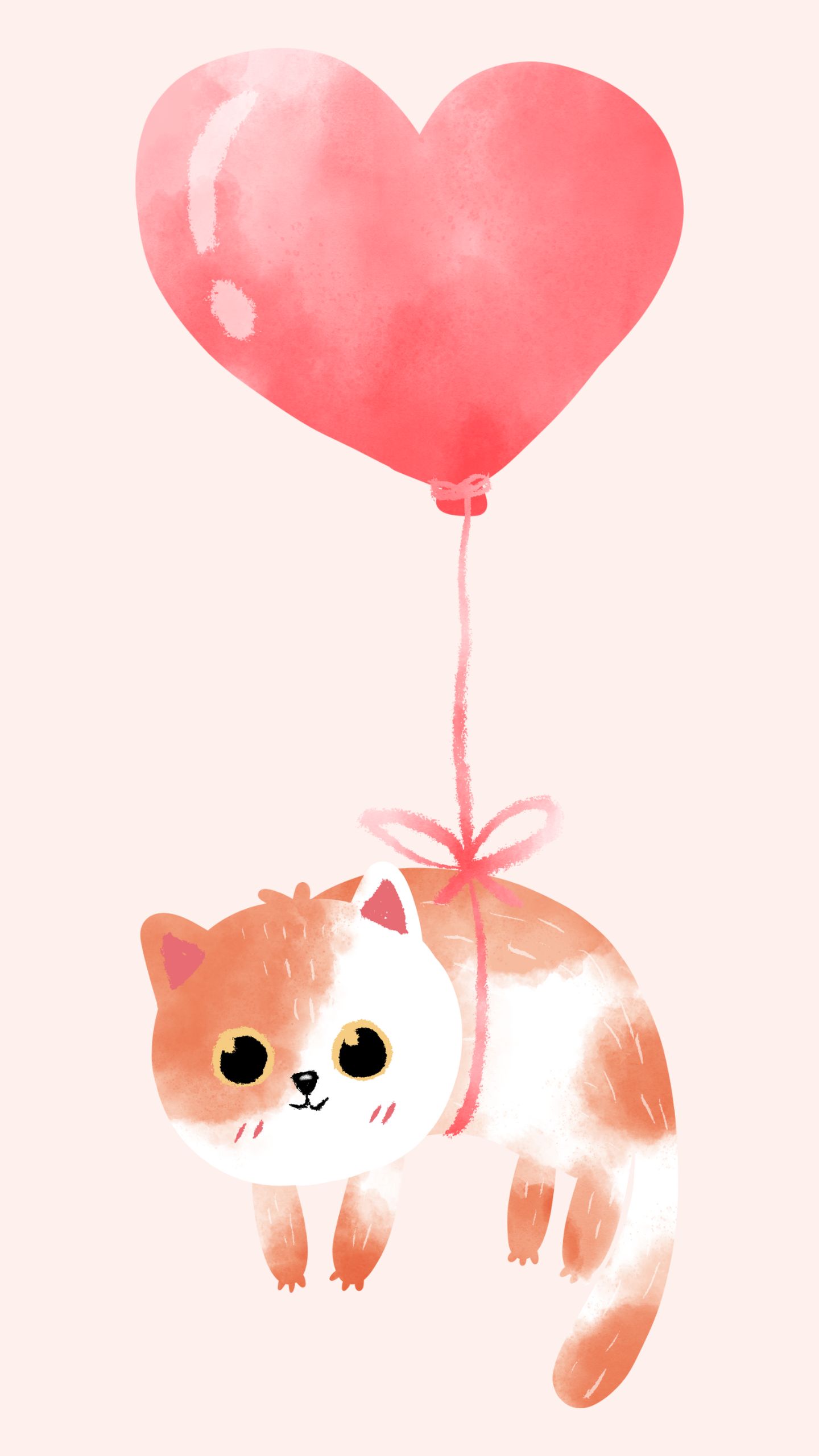 Flying Watercolor Cat Wallpaper