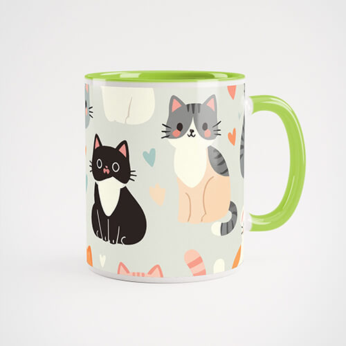 Pastel Cat Pattern - Ceramic Mug