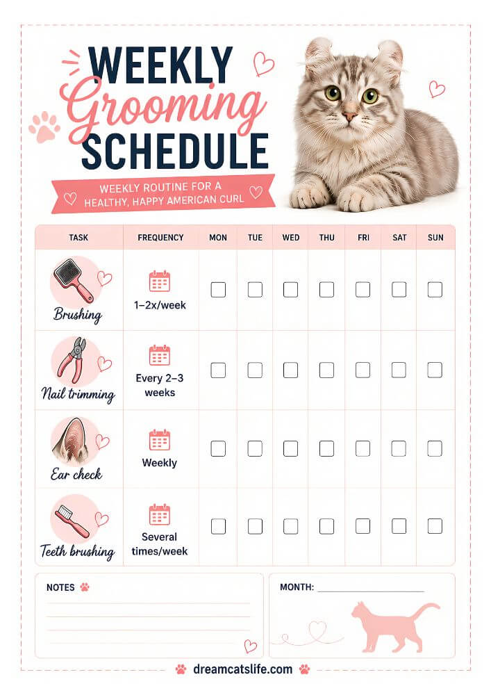 American Curl Grooming Schedule