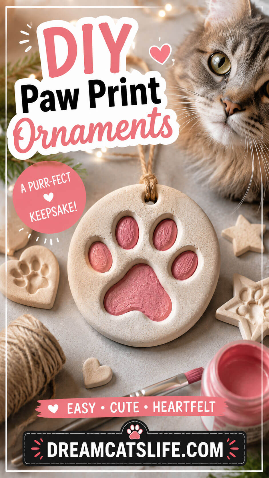 DIY Paw Print Clay Ornaments