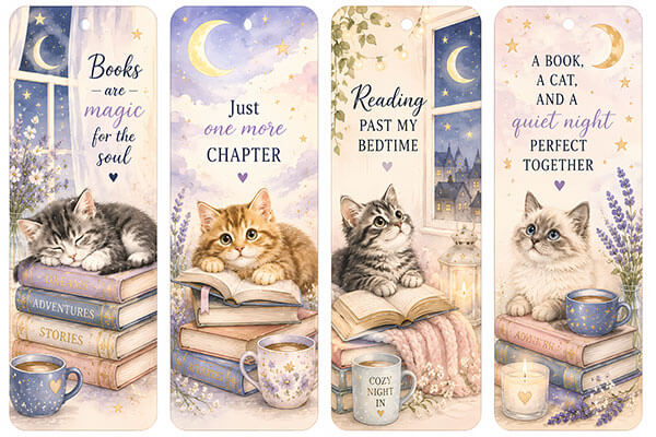 Bookish Cat Bookmarks 1