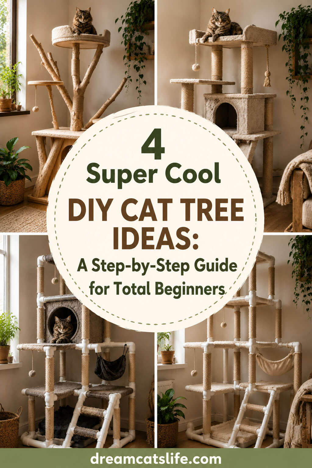 4 Super Cool DIY Cat Tree Ideas - A Step by Step Guide for Total Beginners