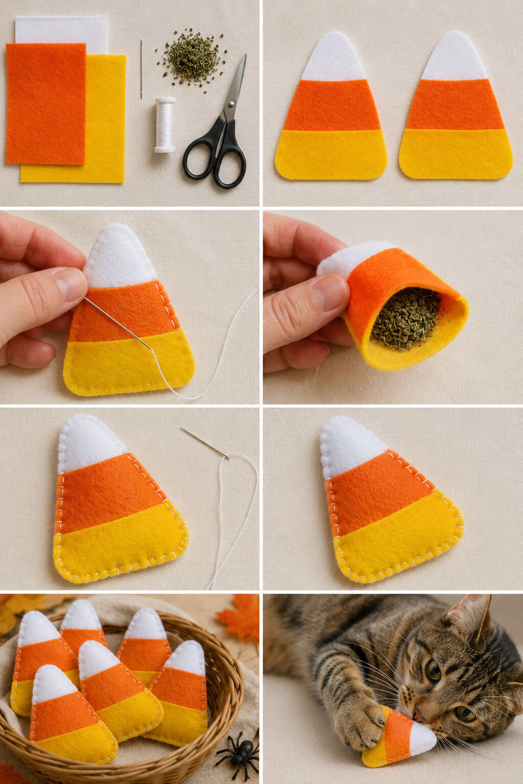 Candy Corn Catnip Pouch