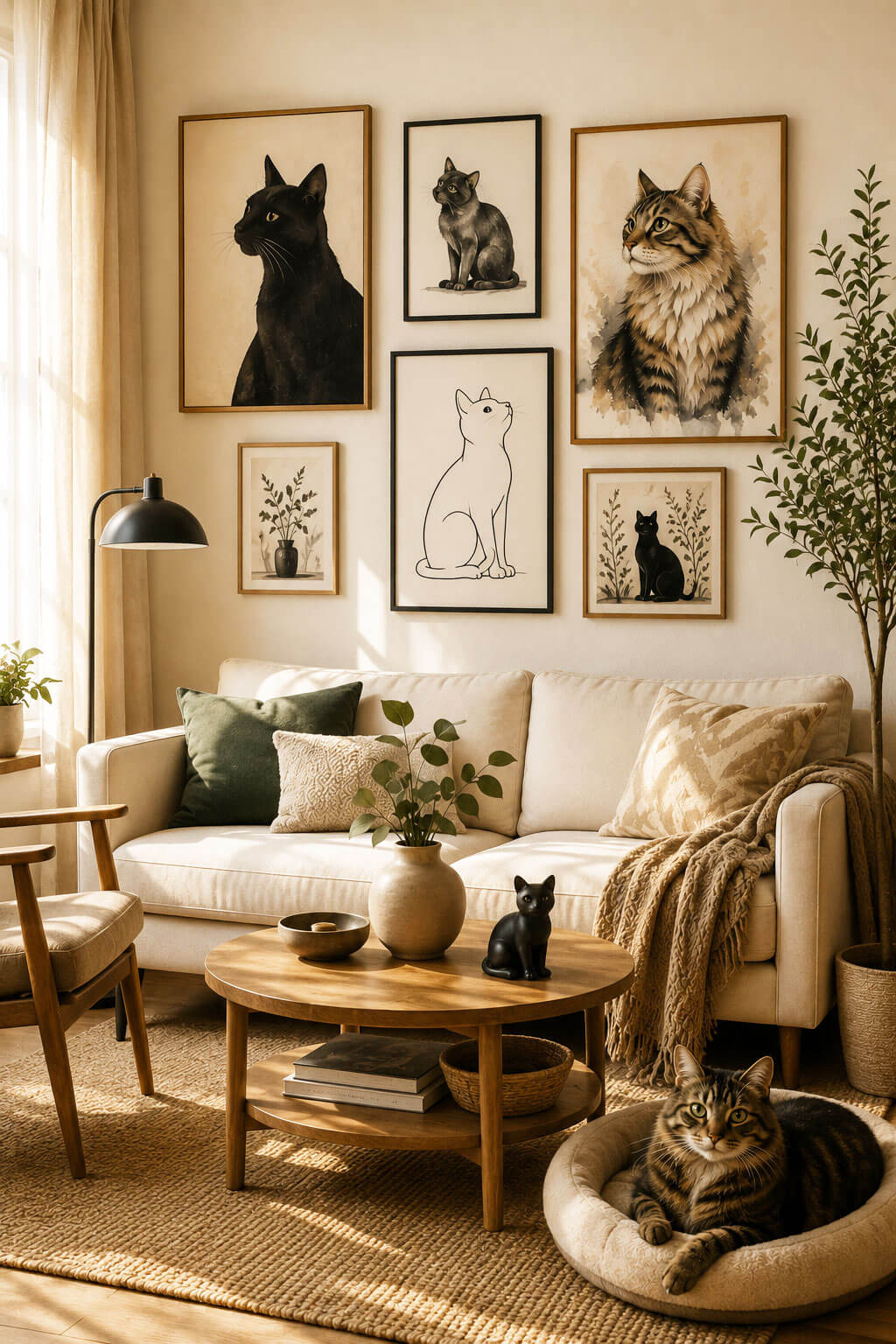 Cat Art in the Living Room