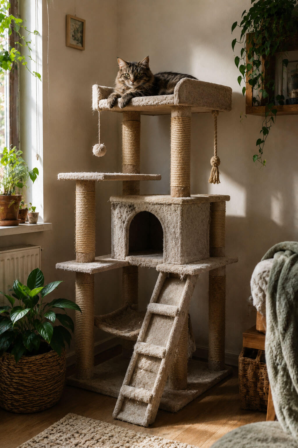 Classic Multi Level Board and Carpet Cat Tree