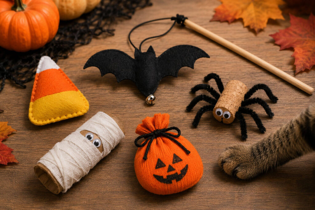 DIY Halloween Cat Toys