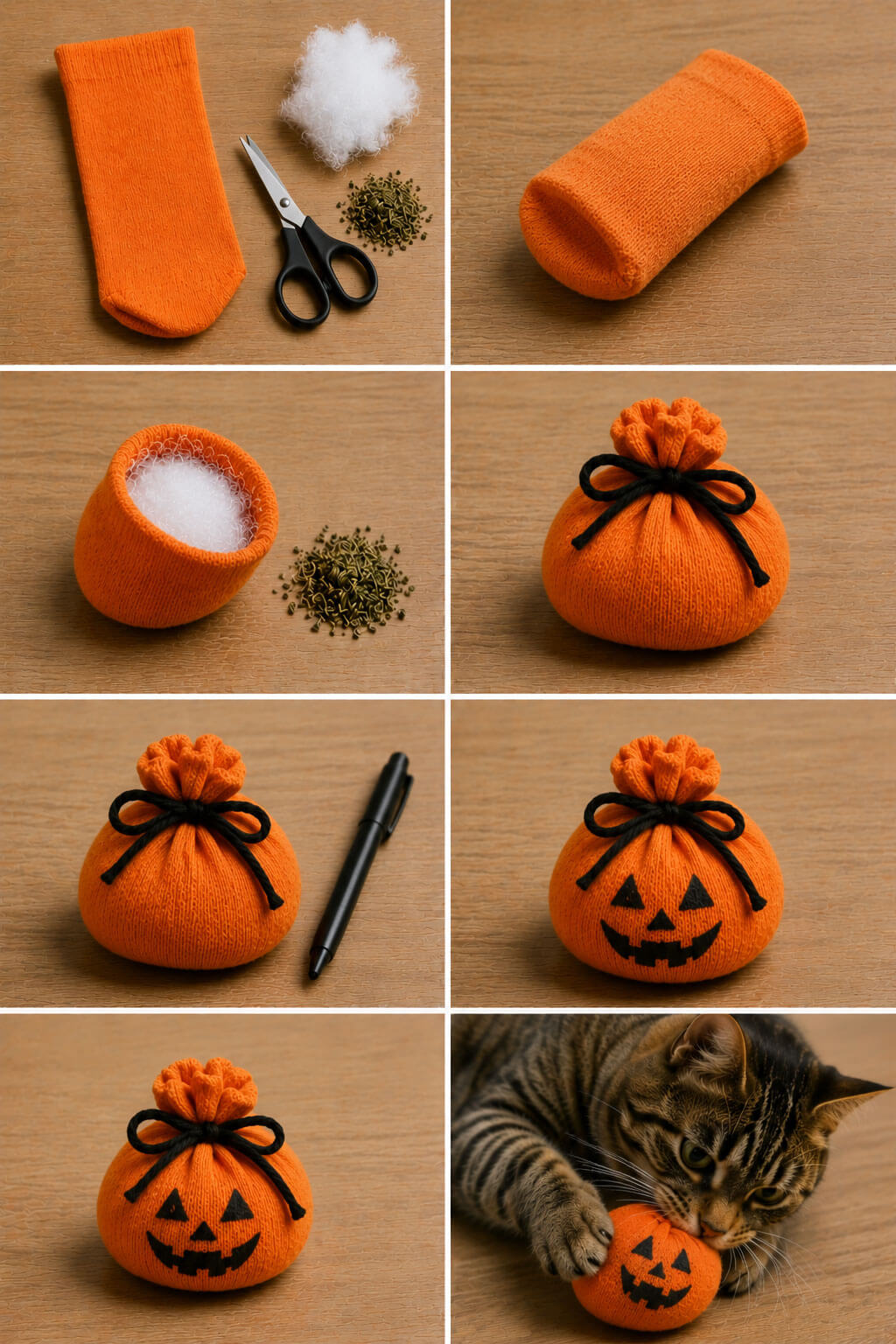 No-Sew Sock Pumpkin Toy