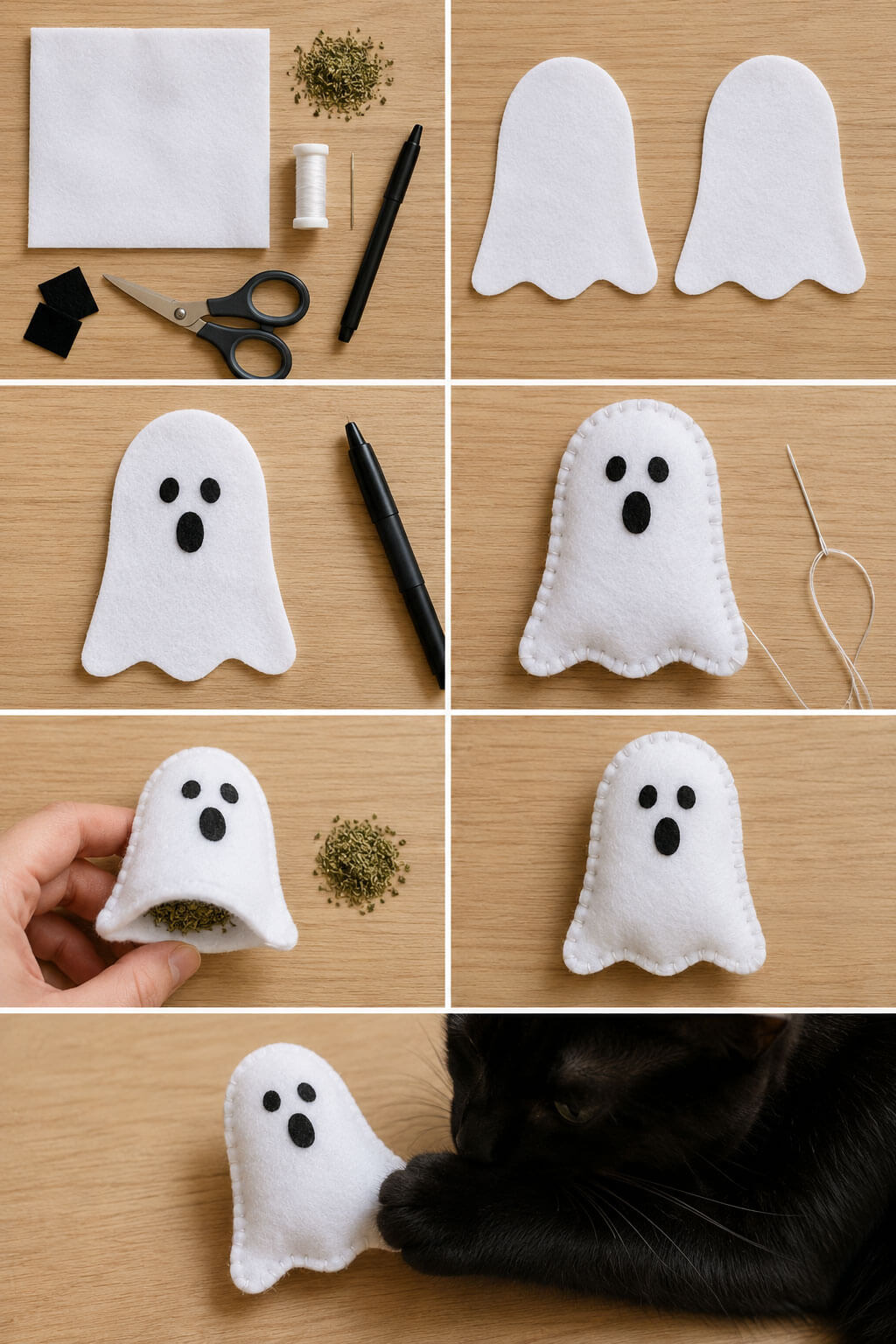 Spooky Felt Ghost Toys