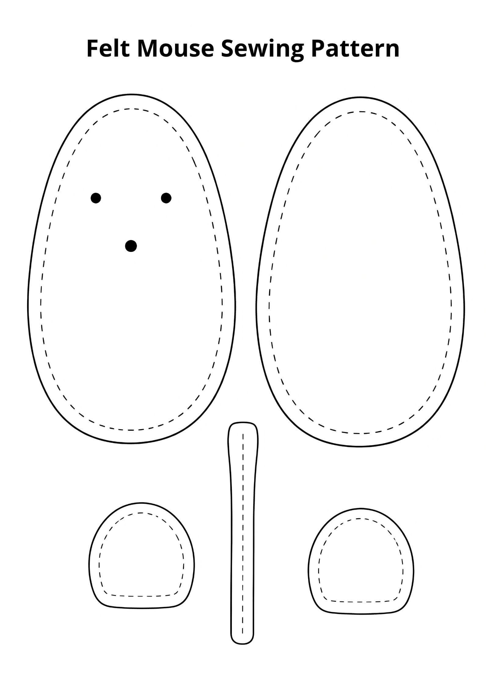 Felt Mouse Sewing Pattern