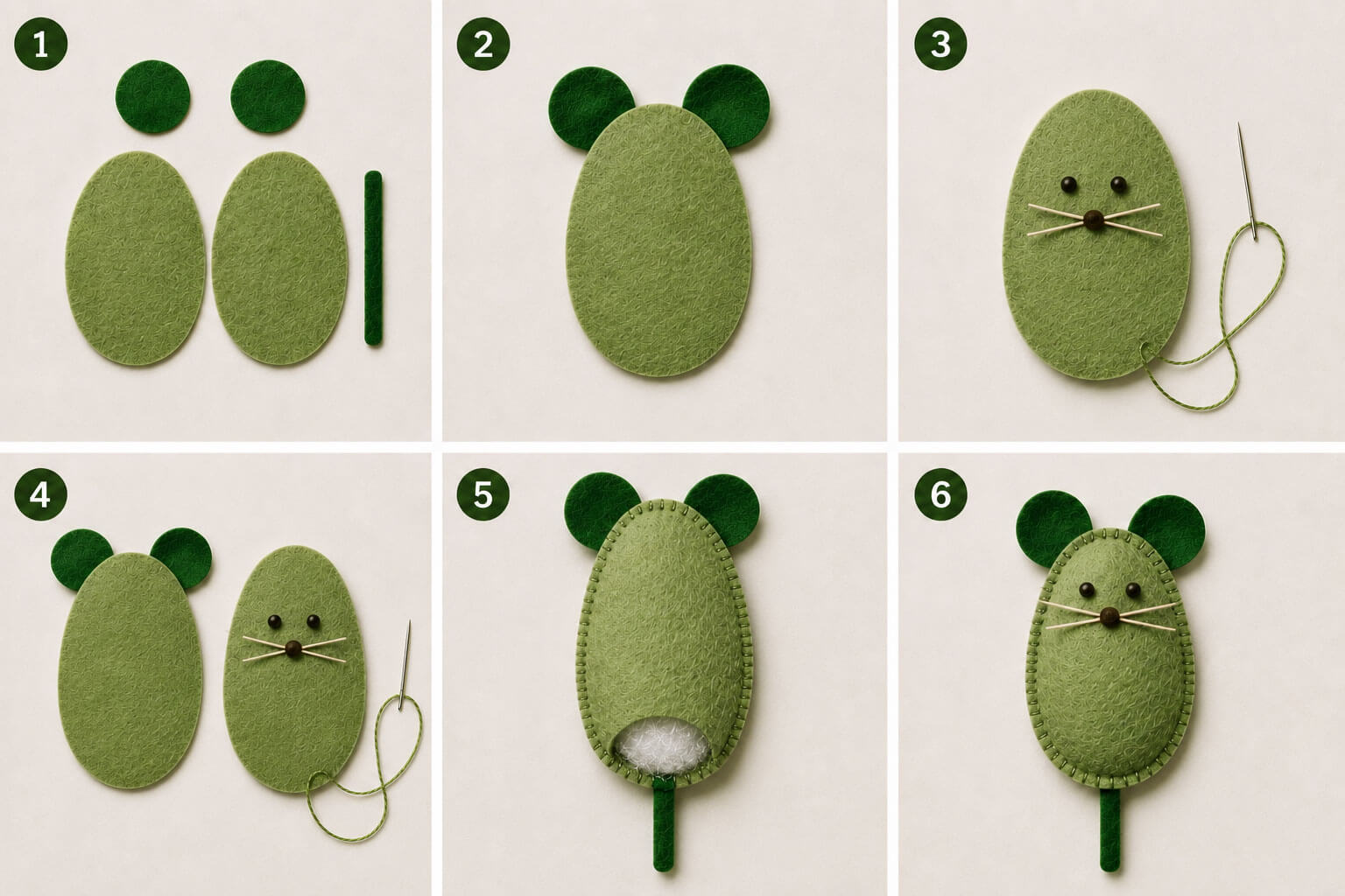 Felt Mouse Step by Step