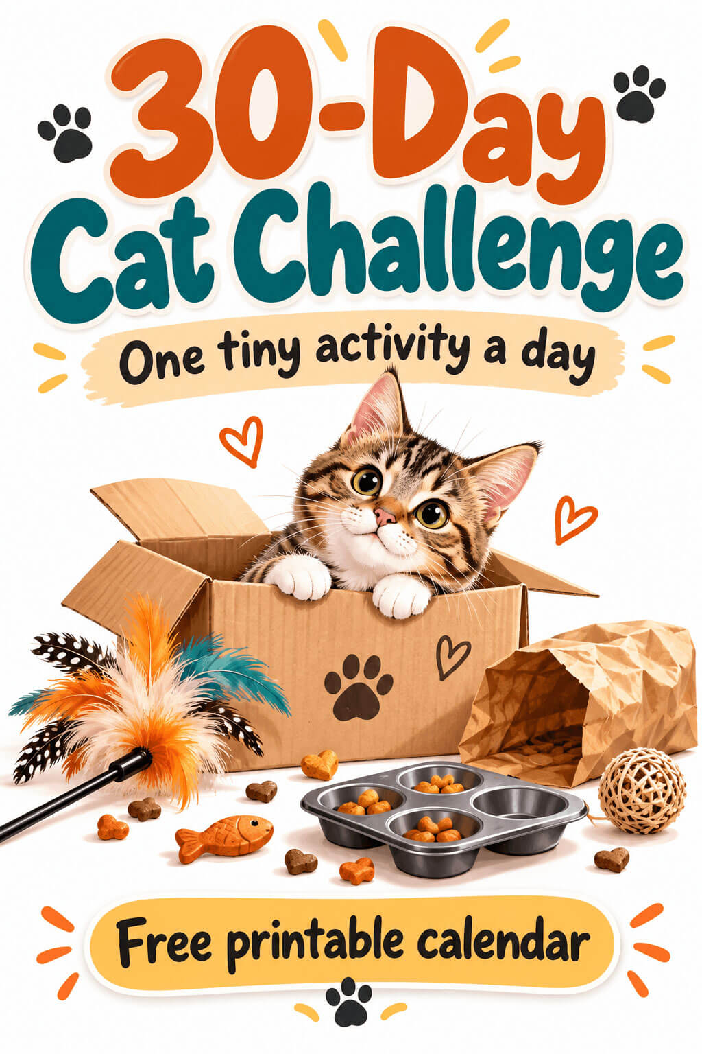 30-day cat challenge calendar printable