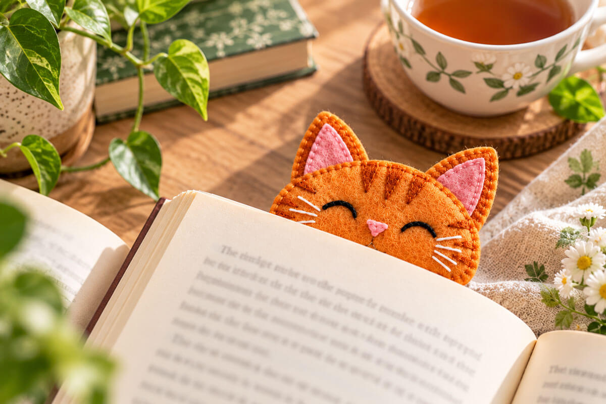 DIY Peeking Felt Cat Bookmark