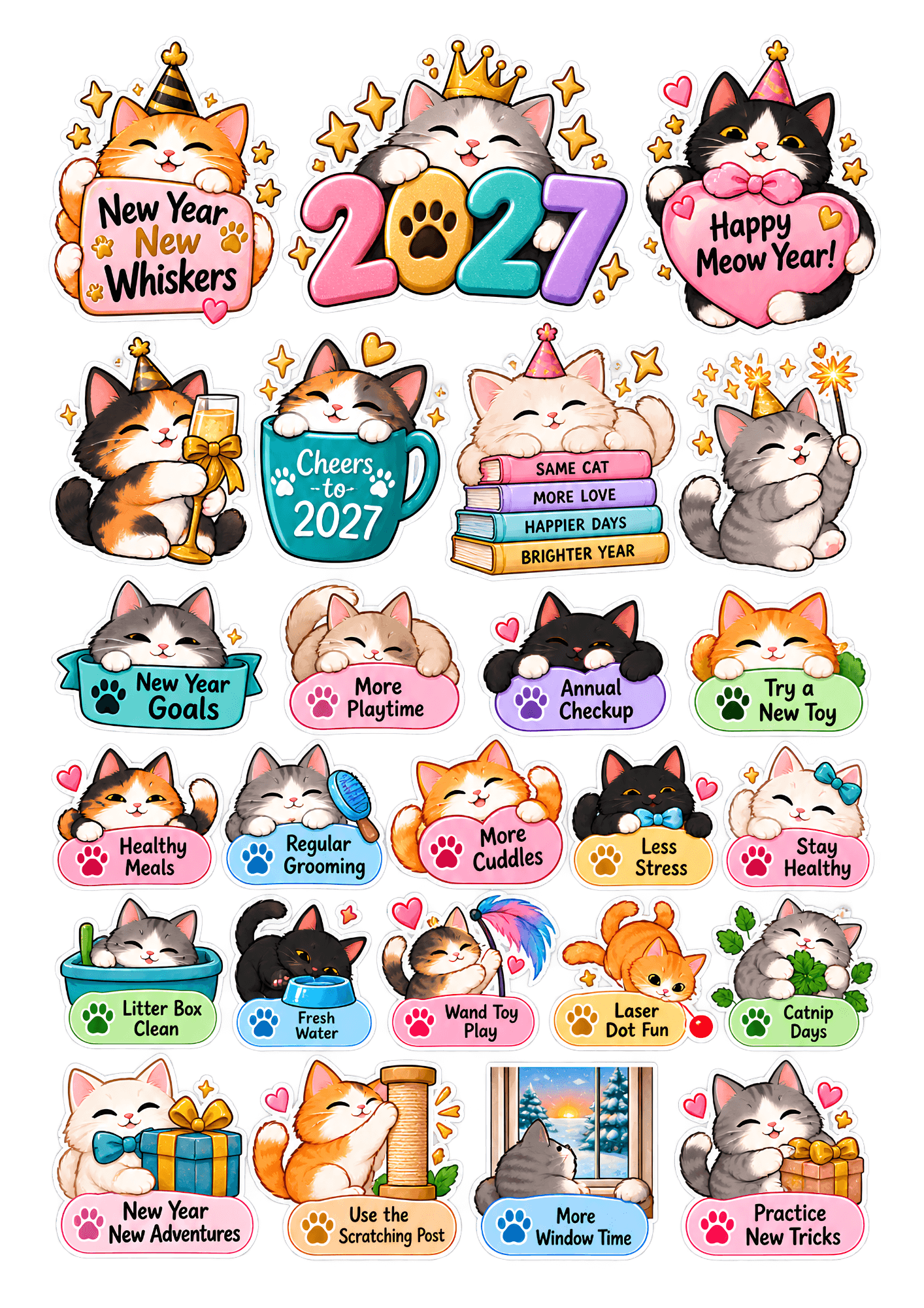New Year Extras - stickers