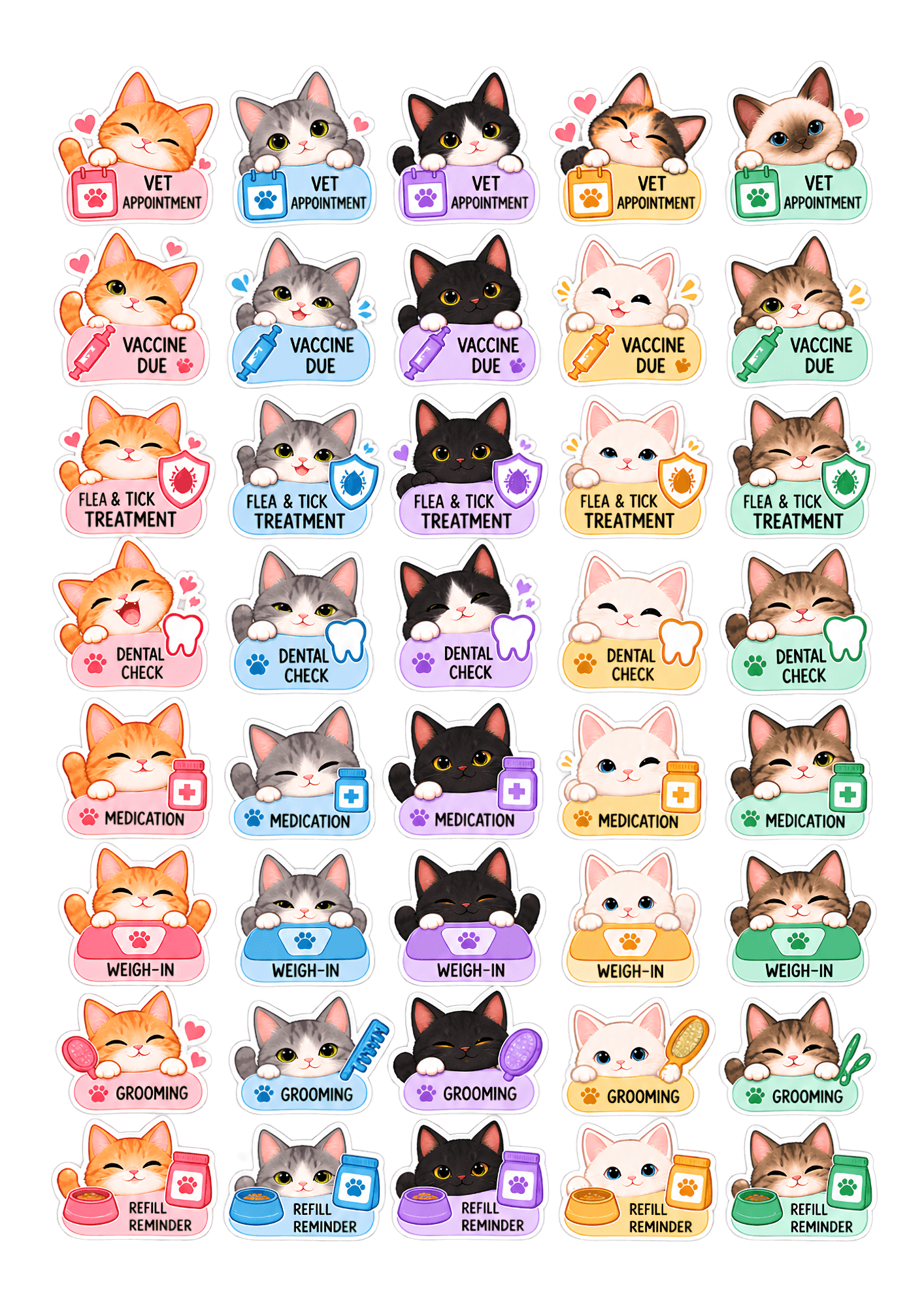 Vet Reminders - stickers