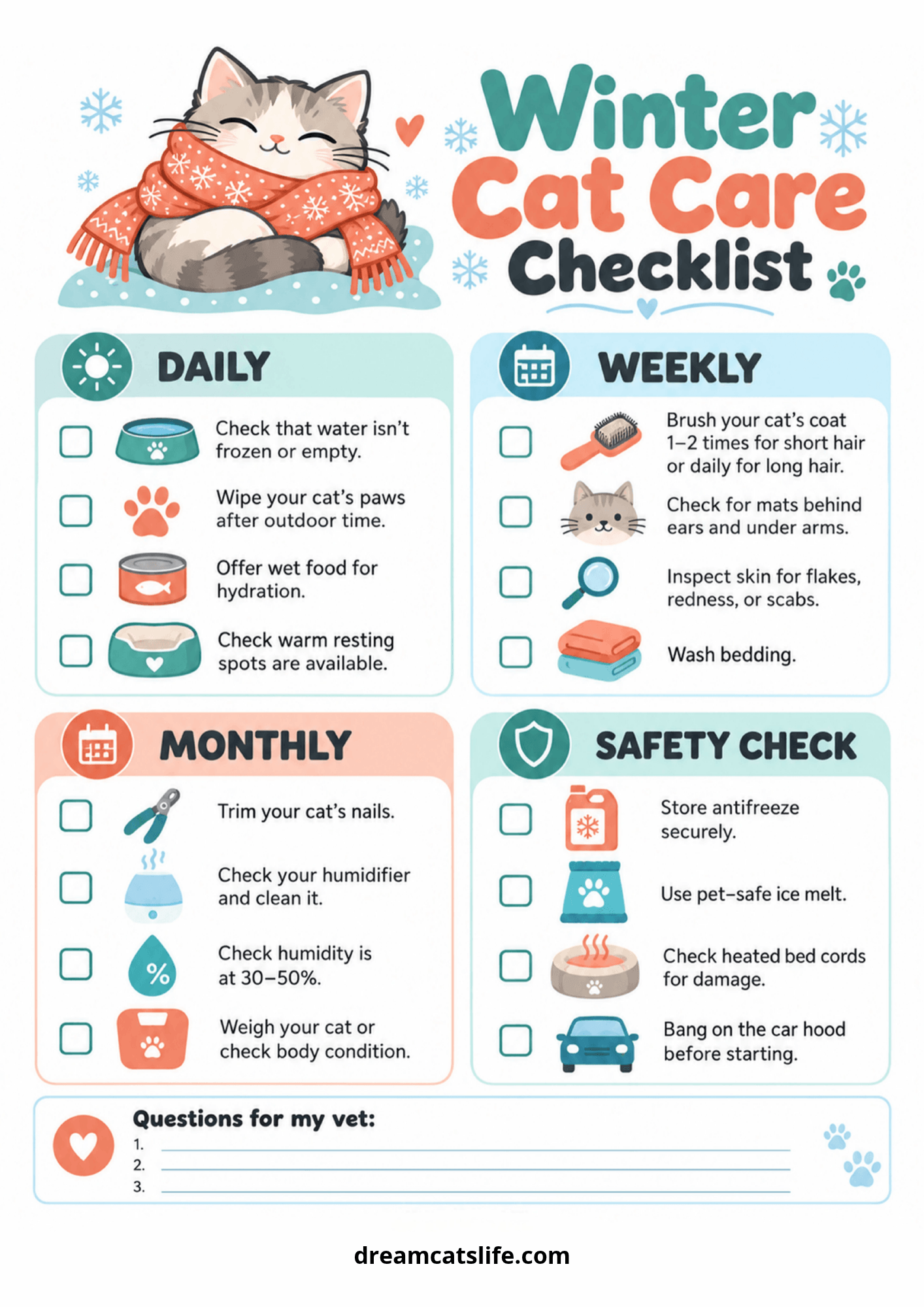 Winter Cat Care Checklist