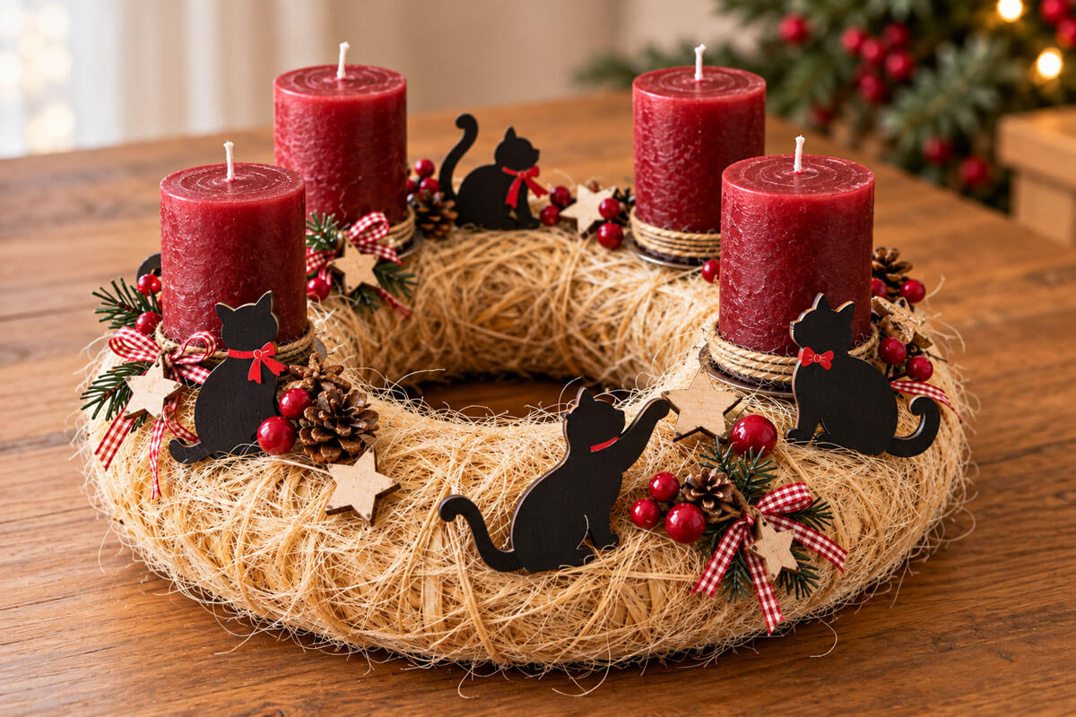 Cat Themed Advent Wreath