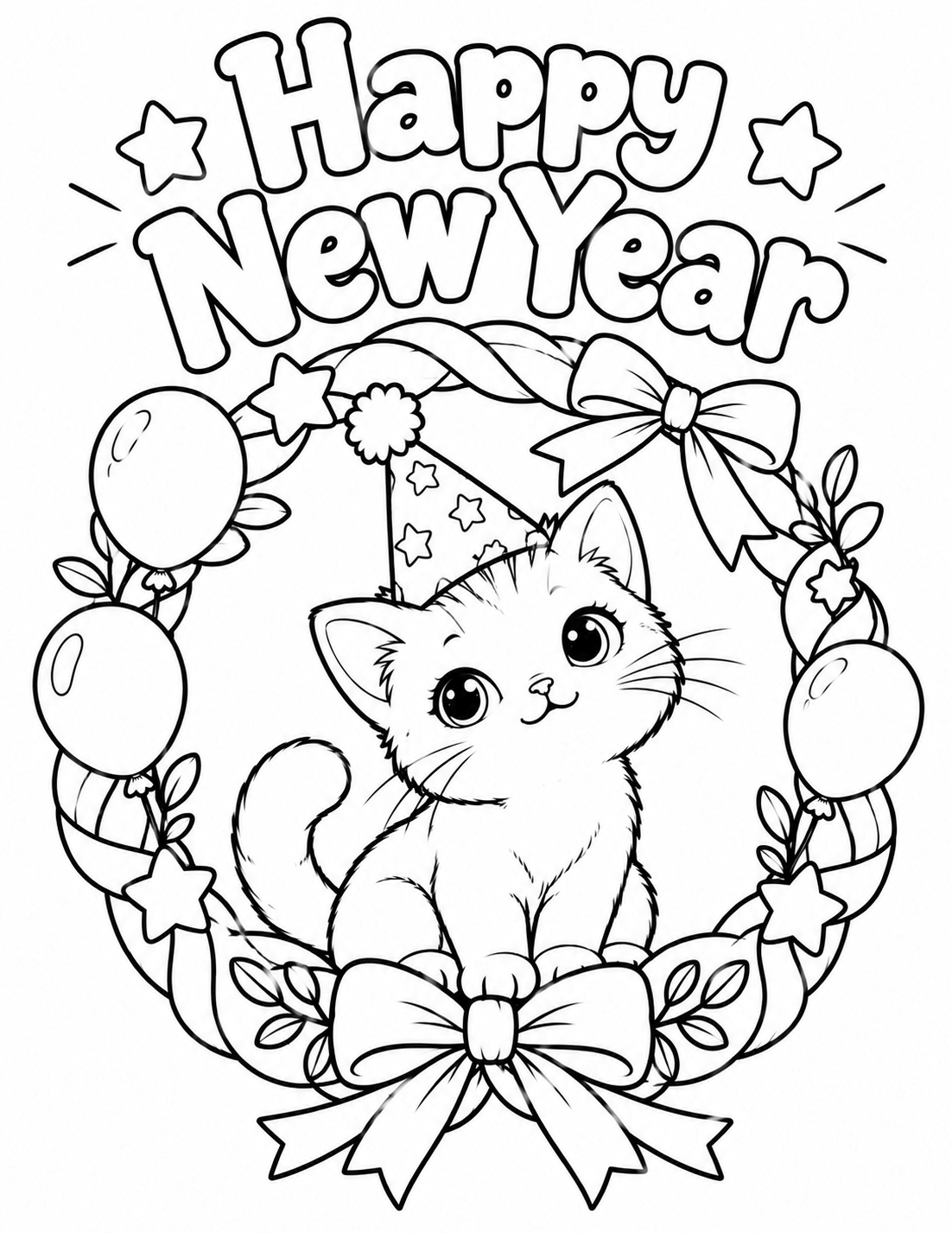 Kitten in a Ribbon Wreath