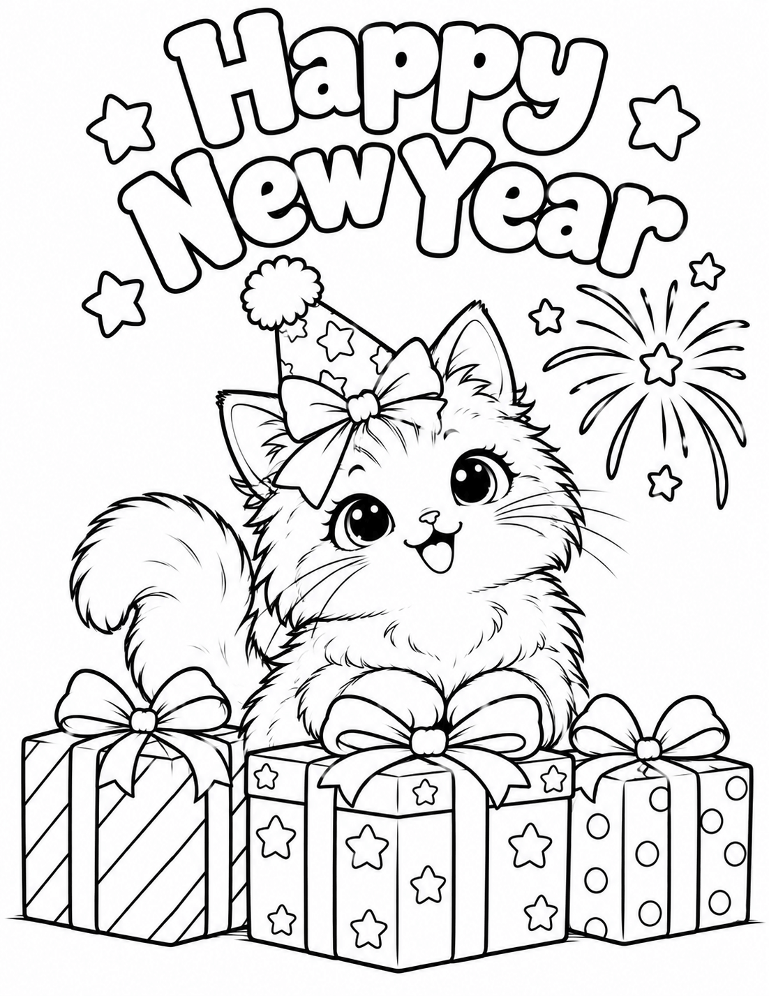Kitten with a Pile of Presents
