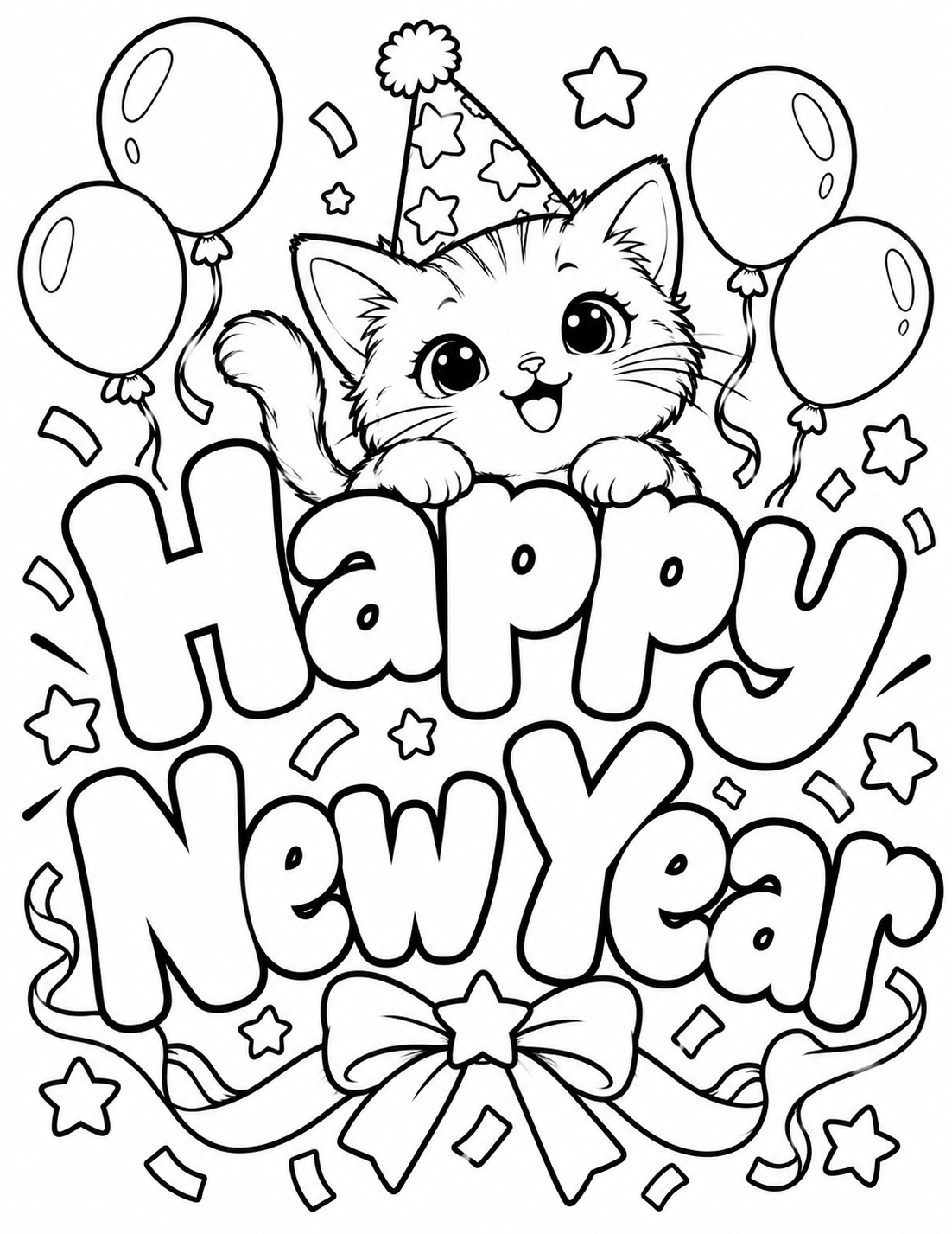 Kitten Peeking Over Giant Bubble Letters
