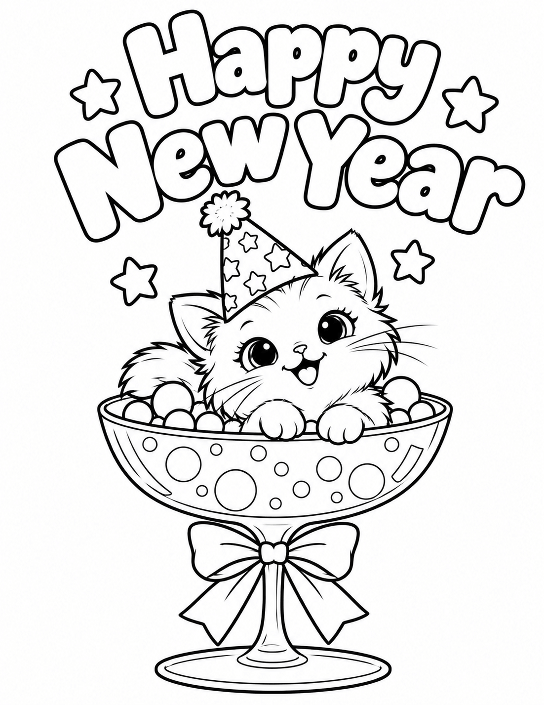 Kitten in a Bubbly Celebration Glass
